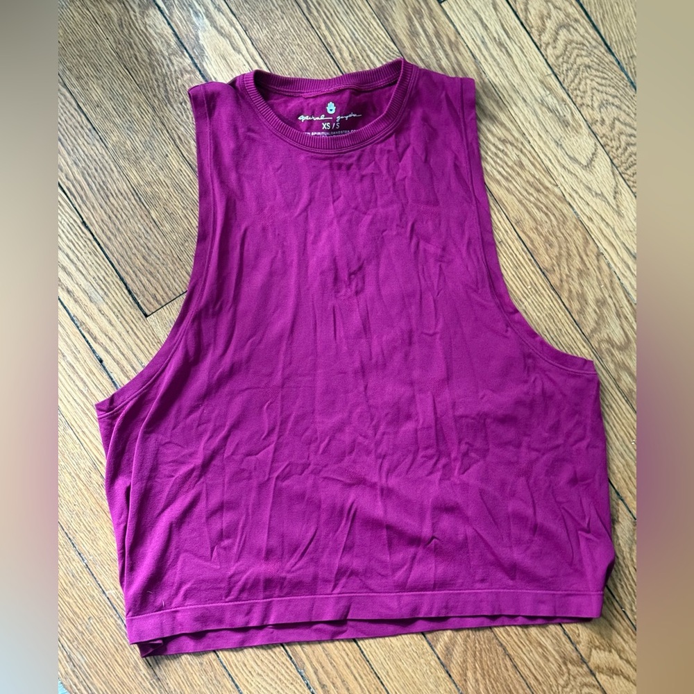 Spiritual Gangster Berry Sleeveless Muscle Tee - Size XS / Small